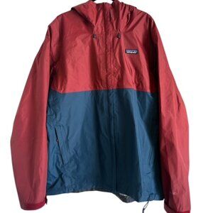 Patagonia Men's Torrentshell 3L Rain Jacket Red & Blue Size L Full Zip w/Hood